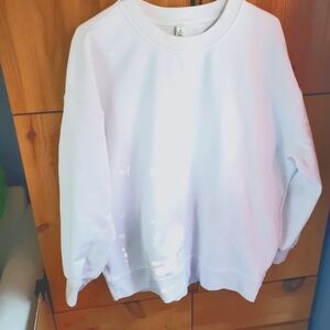 Lululemon Women's White All Yours Crew Neck French Terry Sweatshirt 10